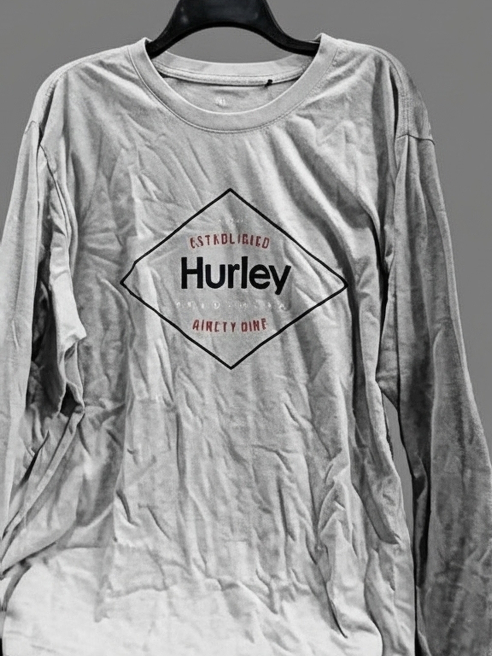 Hurley Light Gray Tee with Navy and Red Logo